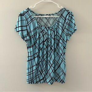 New York & Company Blue and Black Women’s Business Top